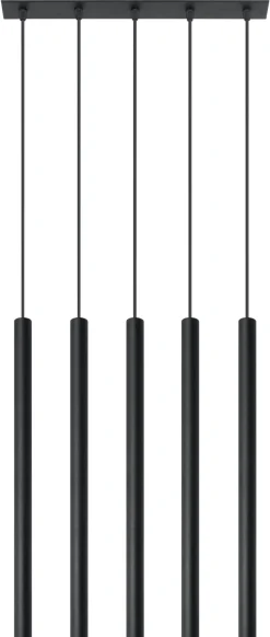 Lampa Wisząca PASTELO 5 Czarna - Sollux