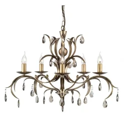 Lily Antique Bronze - Elstead Lighting - lampa wisząca 5-ramienna
