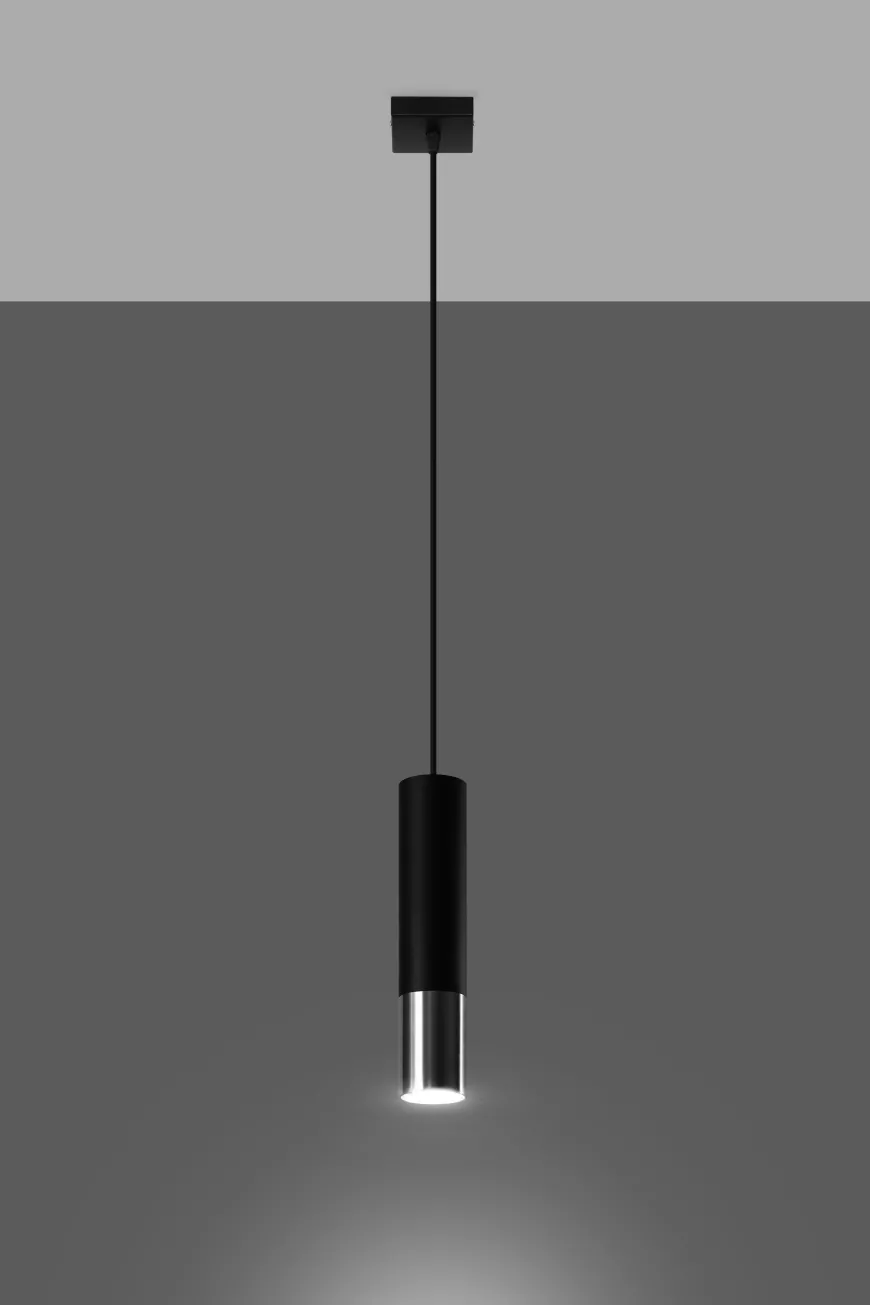 Loopez 1 Czarny/Chrom - SOLLUX LIGHTING - lampa wisząca