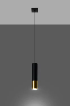 Loopez 1 Czarny/Złoty - SOLLUX LIGHTING - lampa wisząca