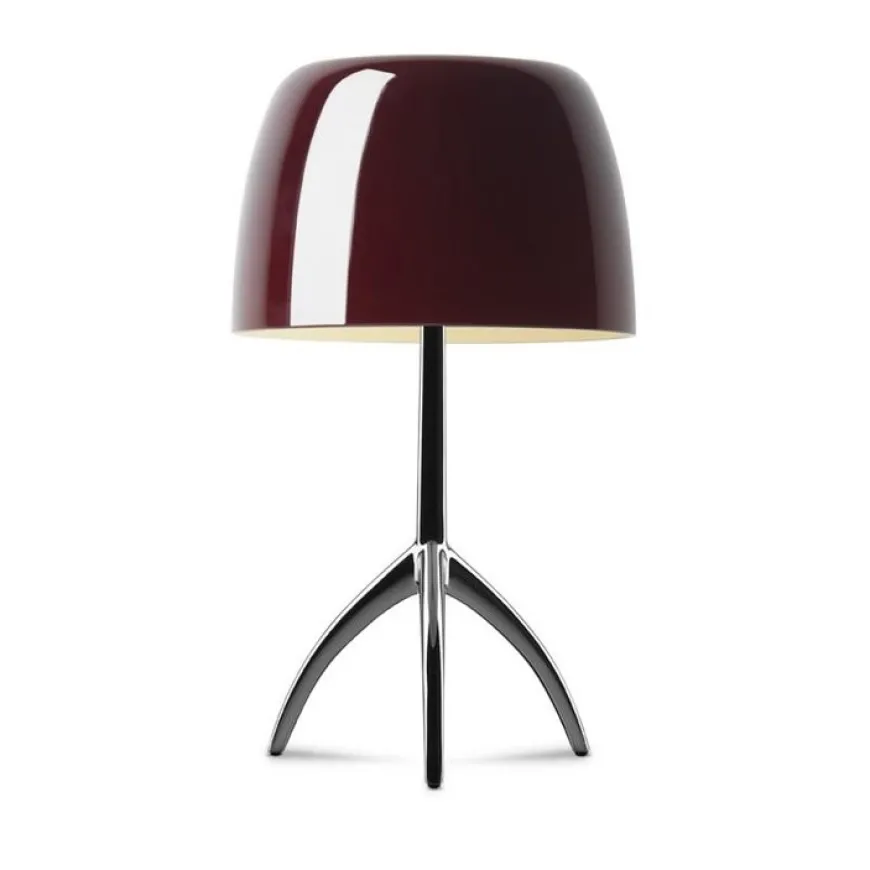 Lumiere Grande H45 chrome, czarny, wiśniowy - Foscarini - lampa biurkowa