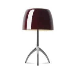 Lumiere Piccola H35 aluminium, wiśnia - Foscarini - lampa biurkowa