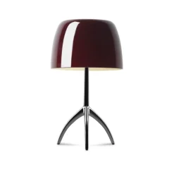Lumiere Piccola H35 chrome, czarny, wiśniowy - Foscarini - lampa biurkowa