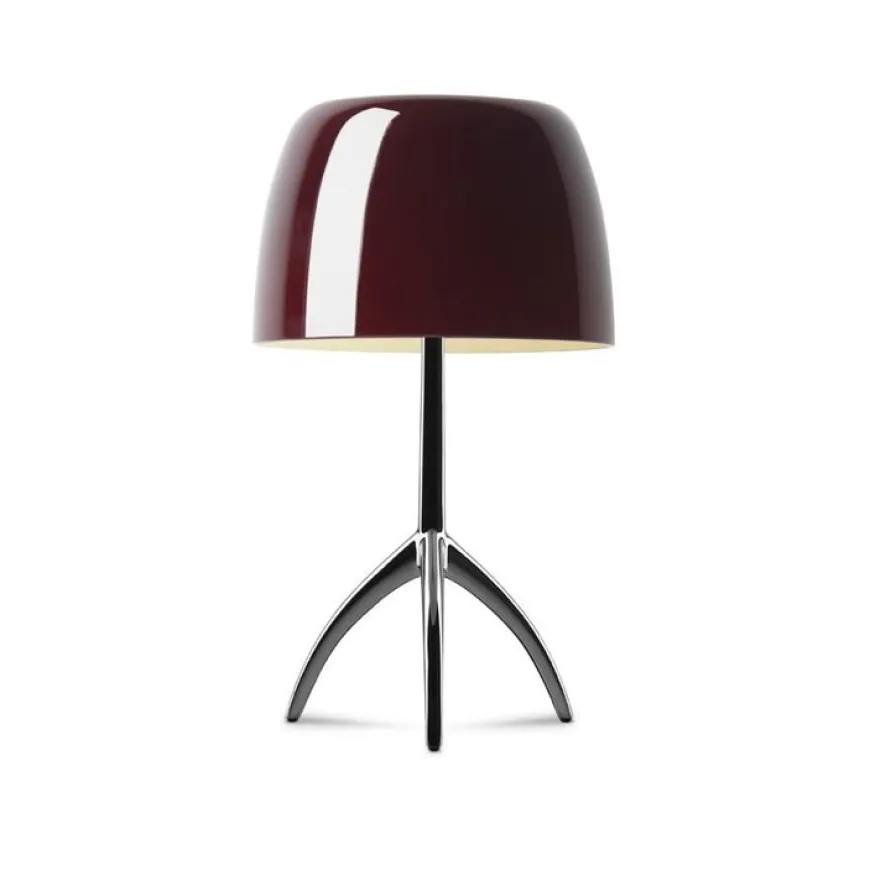 Lumiere Piccola H35 chrome, czarny, wiśniowy - Foscarini - lampa biurkowa