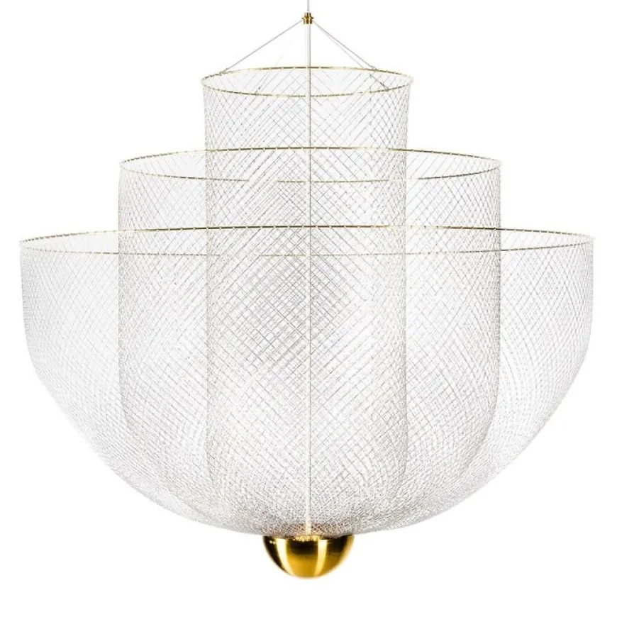 Meshmatics Ø90 stal, mosiądz - Moooi - lampa wisząca
