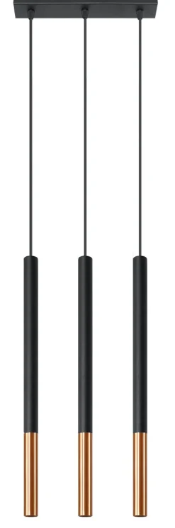 Mozaica 3L Czarny/Miedź - SOLLUX LIGHTING - lampa wisząca