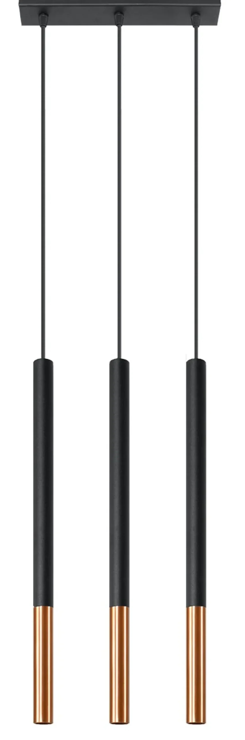 Mozaica 3L Czarny/Miedź - SOLLUX LIGHTING - lampa wisząca