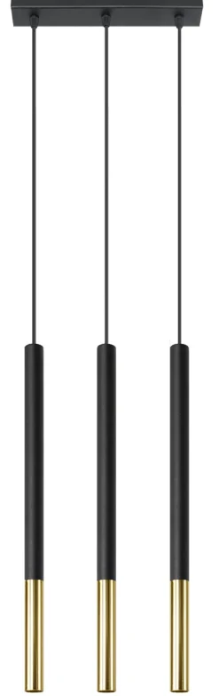 Mozaica 3L Czarny/Złoto - SOLLUX LIGHTING - lampa wisząca