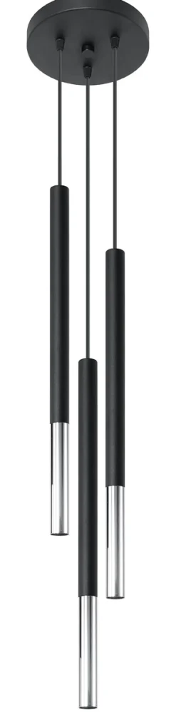 Mozaica 3P Czarny/Chrom - SOLLUX LIGHTING - lampa wisząca