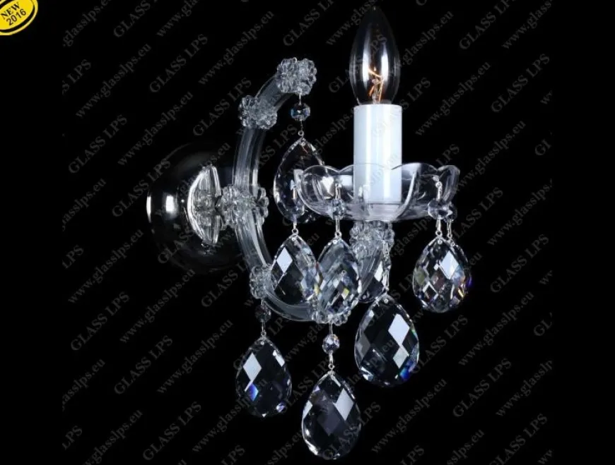 N24 001/01/1; F cut, Ni - Glass LPS - kinkiet kryształowy