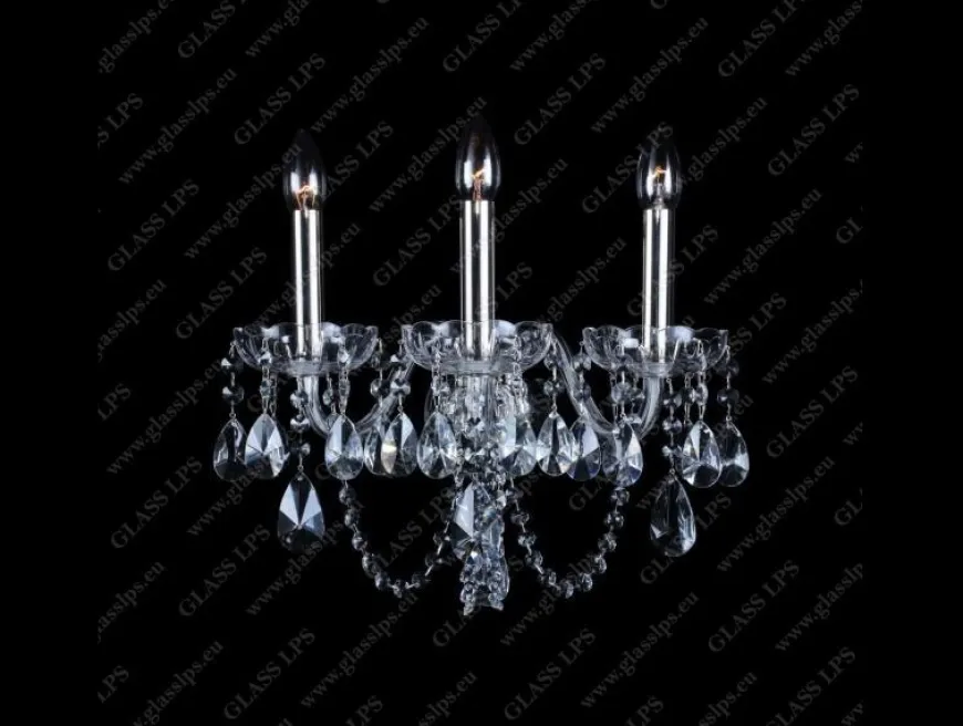 N21 918/03/1-A; SILVER - Glass LPS - kinkiet kryształowy