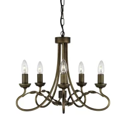 Olivia Black And Gold - Elstead Lighting - lampa wisząca 5-ramienna