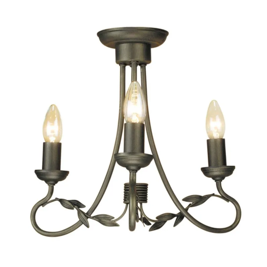 Olivia Black And Gold - Elstead Lighting - lampa sufitowa 3-ramienna