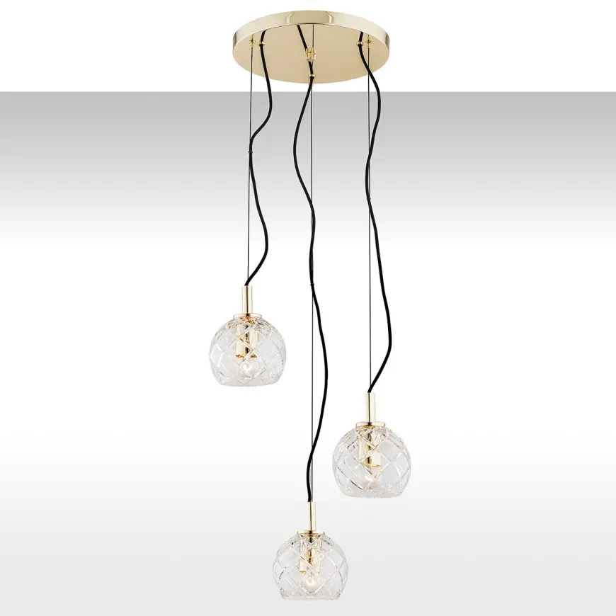 Oviedo 1463 - Argon - lampa wisząca 3 pł. na okrągłej podsufitce