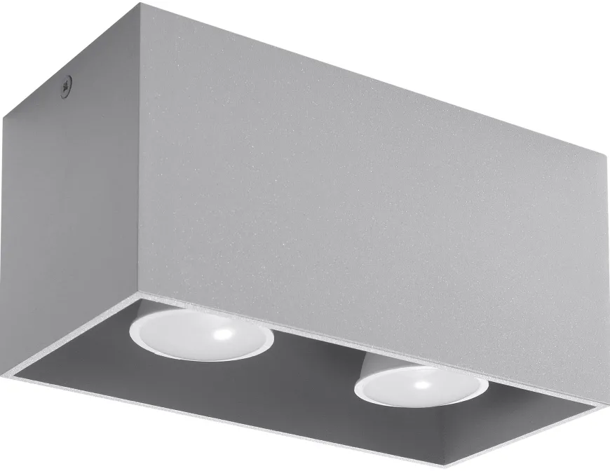 Plafon QUAD MAXI Szary - Sollux