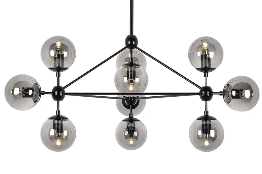 Planetario 10 Czarna - King Home - lampa wisząca