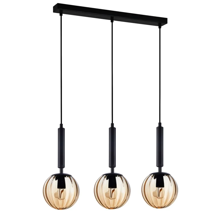 Ravena III black/amber - Italux - lampa wisząca nowoczesna