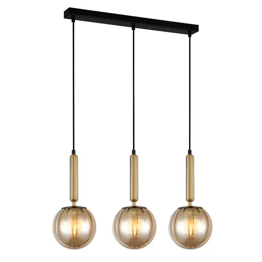 Ravena III gold/amber - Italux - lampa wisząca nowoczesna