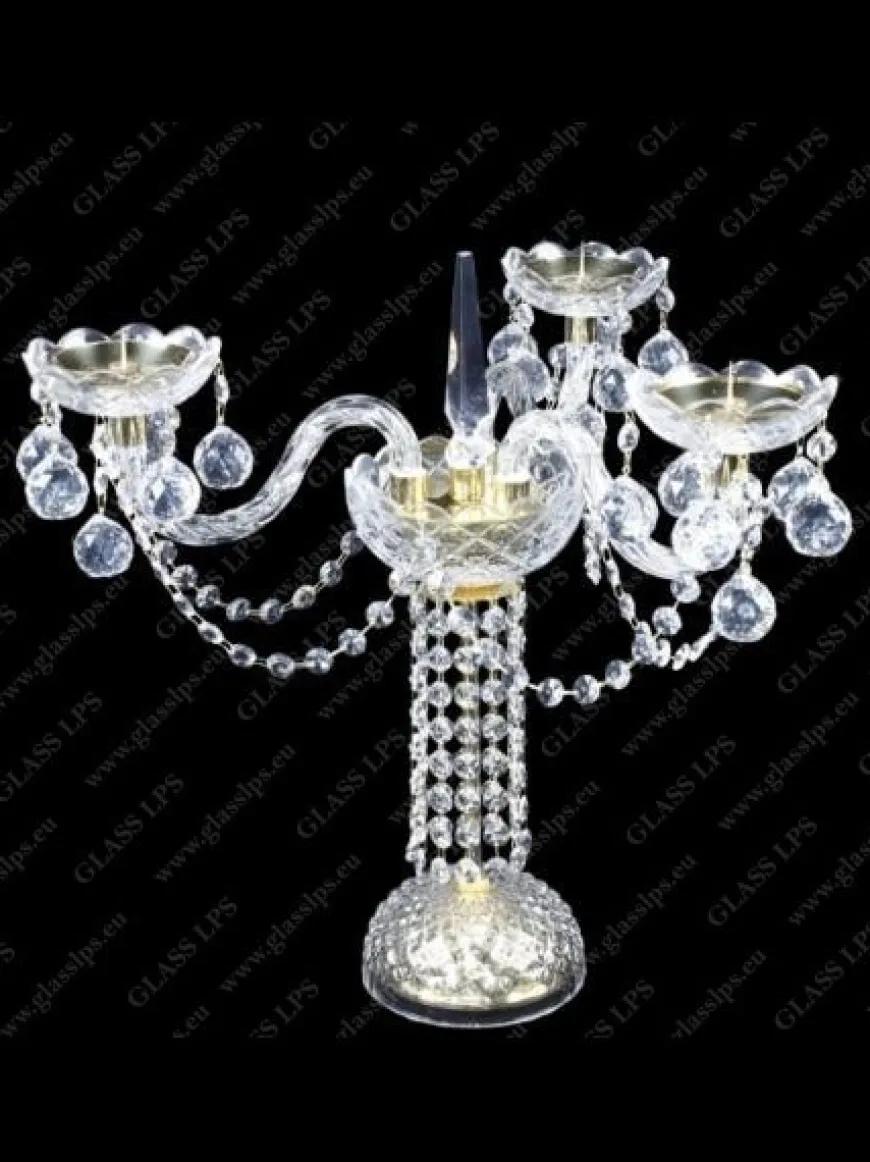 S31 007/03/4; F candelabre - Glass LPS - kryształowa lampa biurkowa