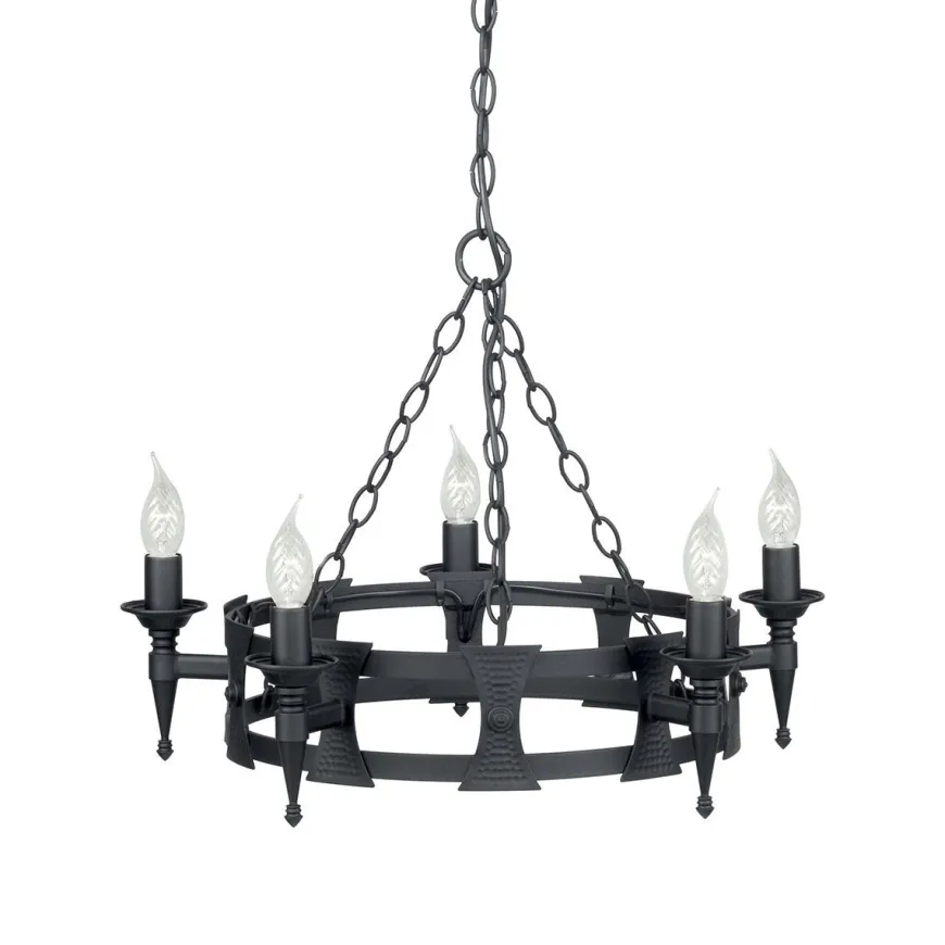 Saxon Black Ø60 - Elstead Lighting - lampa wisząca
