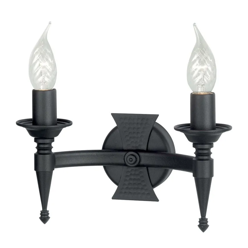 Saxon Black - Elstead Lighting - kinkiet podwójny