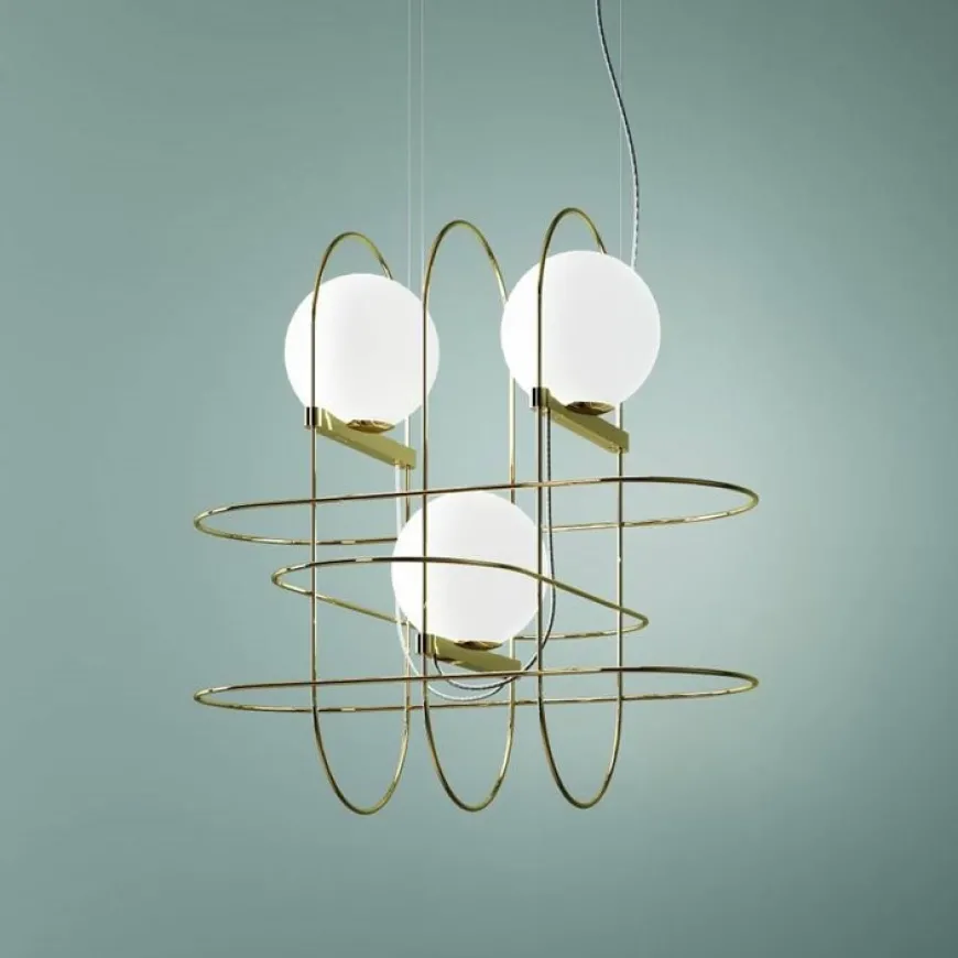 Setareh Ø45 złoty mosiądz - Fontana Arte - lampa wisząca