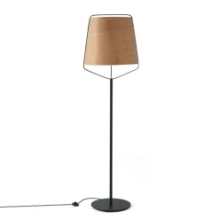 Stood H182 czarny, drewno - Faro - lampa podłogowa