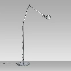 Tolomeo Micro Floor H109-172 aluminium - Artemide - lampa biurkowa