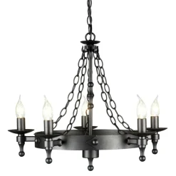 Warwick Graphite Black - Elstead Lighting - lampa 5-płomienna