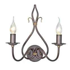 Windemere Rust And Gold - Elstead Lighting - kinkiet podwójny